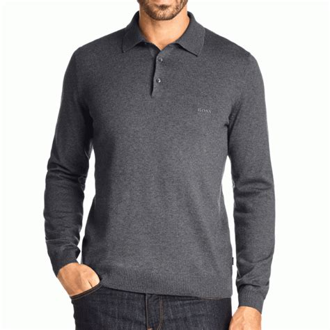 grey hugo boss polo|long sleeve polo hugo boss.